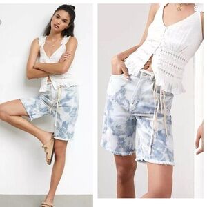 NWOT ANTHRO Pilcro Tie-Died Bermuda Denim Shorts size 26